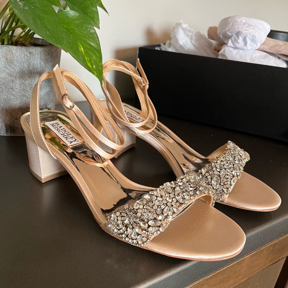 NWT-Badgley Mischka Jada Nude heels - size 9
